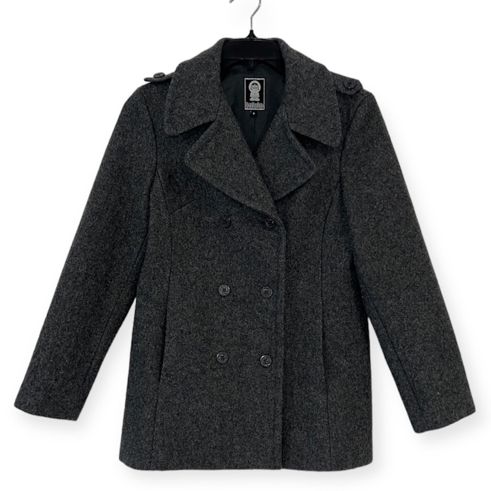 Talula Gray Wool Double Breasted Pea Coat size Small